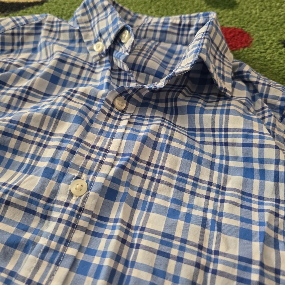 Vineyard Vines Kids Blue and White Plaid Button Down Shirt